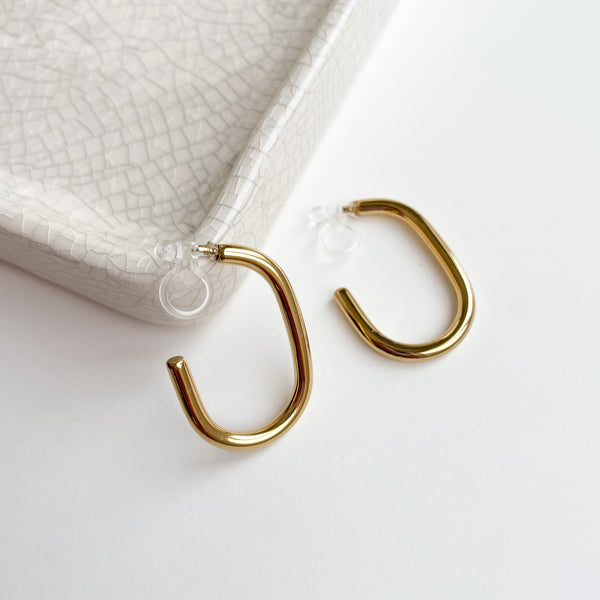 Lottie - Gold Clip-On Earrings